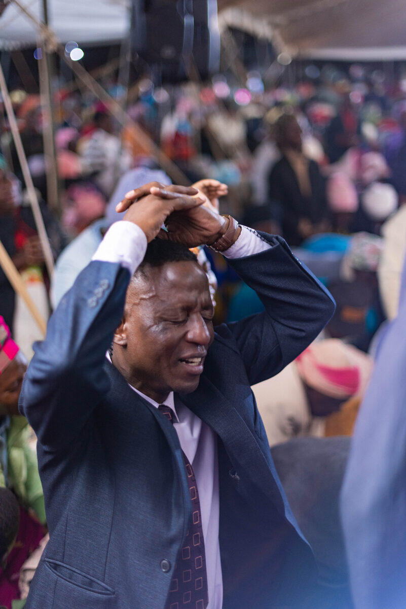 Minister in deep prayer